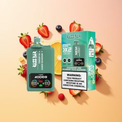 Razz Bar 40000 Fresa Kiwi - Arándano Frambuesa Ácida con Pantalla de Potencia y Doble Bobina Mesh 1.0Ohm